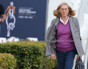 Retired international judge Angelika Frömming arrived at the World Young Horse Championships in Ermelo :: Photo © Astrid Appels