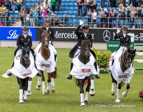 Team Germany (on loaner horses) won the FEI Nations' Cup at the 2023 CDIO Aachen :: Photo © Dirk Caremans