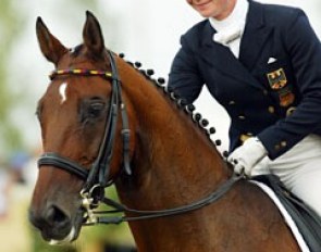 Isabell Werth with her new Grand Prix star Satchmo (by Sao Paulo x Legat)