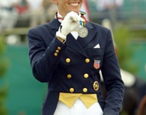 American Lisa Wilcox wins individual silver at the 2003 Open European Dressage Championships