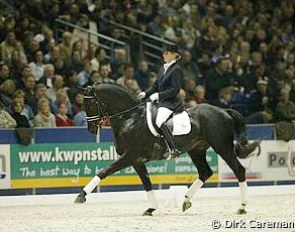 Gerdine Maree on Polansky in the 2003 KWPN Stallion Competition Finals :: Photo © Dirk Caremans