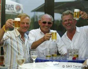 Adriaan van de Goor, Wim van Grunsven, Jan Lamers at the 2003 World Young Horse Championships in Verden :: Photo © Dirk Caremans