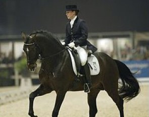Emma Hindle and Diamond Hit at the 2003 Zwolle International Stallion Show :: Photo © Dirk Caremans