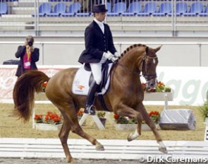 Remy Bastings and Scandic at the 2004 World Young Horse Championships :: Photo © Dirk Caremans