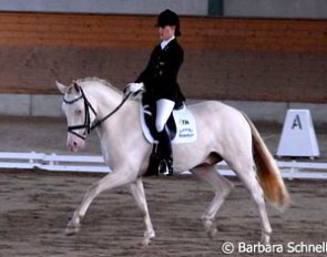 Placing second in the 5-year old dressage pony test: Louisa Luttgen and Pegasus B, a son of her own Pan Tau B.