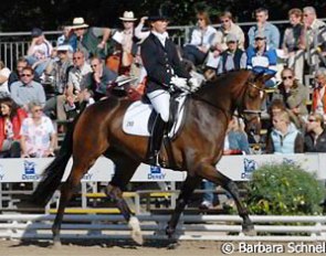 The finals of the 4-year old mares & geldings had really lovely horses in this class, presented just as a four-year-old should be. Cayenne W, the silver medalist under Kira Wulferding