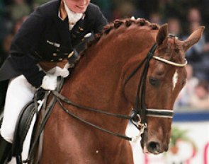 Marlies van Baalen and Relevant at the 2006 Zwolle International Stallion Show :: Photo © Astrid Appels