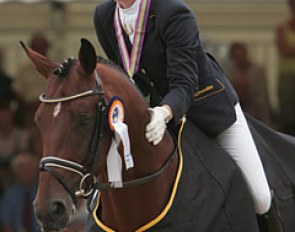 Anna Sophie Fiebelkorn and Imperio at the 2008 World Young Horse Championships :: Photo © Astrid Appels