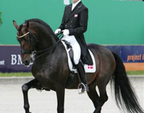 Andreas Helgstrand on Tannenhof Carabas. A promising pair but the dark bay stallion is still green at Grand Prix...