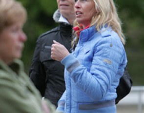 Triple Olympic champion Anky van Grunsven at a youth riders' competition. Anky was coaching several of her students in Weert.