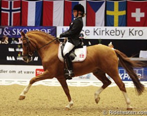Rikke Lindbergg on her German pony stallion Brooklands Moonwalker