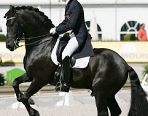 Belgian Marc Peter Spahn and his Friesian Grand Prix horse Cas (by Adel)