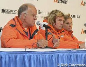 Jan Greve and Sjef Janssen at a press conference at the 2010 World Equestrian Games :: Photo © Dirk Caremans