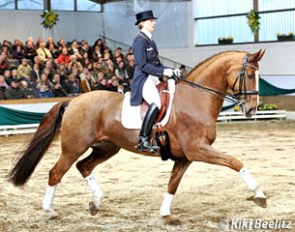 Anabel Balkenhol and Dablino at the 2011 Klosterhof Medingen Stallion Show :: Photo © Kiki Beelitz