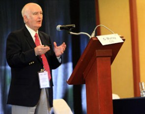 OIE Representative Dr Gardner Murray addresses delegates at the joint OIE/FEI conference in Guadalajara, Mexico :: Photo © Anthony Trollope