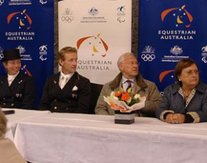 Rachael Sanna, Brett Parbery, Dieter Schüle, and Mariette Withages at the 2011 CDI Sydney press conference :: Photo © Franz Venhaus