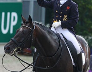 Emma Hindle and Diamond Hit salute the crowds at the 2012 CDIO Aachen :: Photo © Astrid Appels