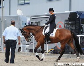 Lotje Schoots gets reprimanded by an FEI Steward at the 2012 CDIO Aachen :: Photo © Barbara Schnell