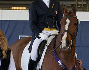 Guenter Seidel on Lara Schleining's 12-year old small tour horse Feodora