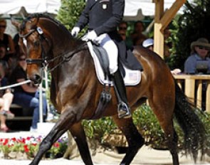 Steffen Peters and Legolas win the 2012 U.S. Dressage Championships, which served as American Olympic selection trial. Legolas will be Steffen's reserve horse replacing Ravel if necessary :: Photo © Sue Stickle