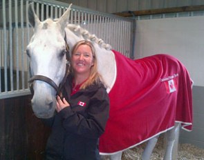 Jacqueline Brooks and D-Niro at the Canadian Olympic training camp in Stratford upon Avon