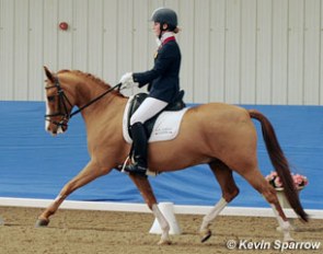 Aimee Witkin and the Danish bred Ferrari win the Pony Individual Test at the 2012 CDN Keysoe :: Photo © Kevin Sparrow
