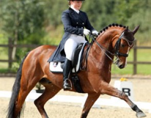 Danish Rikke Lindberg on her Grand Prix level competed Rigoletto (by Rubin Royal)