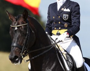 Luxembourgh based Finnish rider Terhi Stegars on the Trakehner stallion Lord Luciano (by Enrico Caruso)