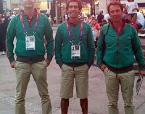 Team "Rubi" in London: Dr. Vasco Amaro Lopes, rider Gonçalo Carvalho and trainer Carlos Pinto