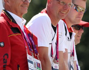 German trainer Jurgen Koschel and chef d'equipe Klaus Roeser at the 2012 Olympic Games :: Photo © Astrid Appels