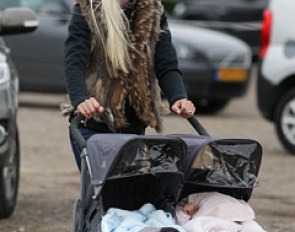 Jan Brink's wife Catharina Svensson-Brink with her two babies