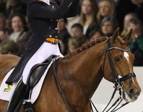 Adelinde salutes the crowds who cheered her on in Den Bosch