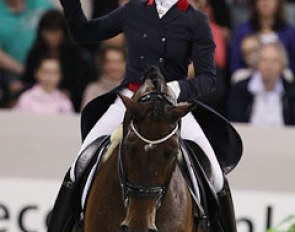 Siril Helljesen was all smiles after finishing her 2012 World Cup Finals' ride on Dorina