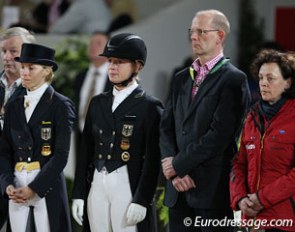 Part of the German team in the line-up: Nadine Capellmann, Isabell Werth, Klaus Röser, Dr. Cordula Gather