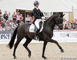Alizee Froment on Bernadette Brune's Di Magic at the 2012 World Young Horse Championships in Verden :: Photo © LL-foto.de