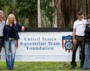 George Williams, Anne Gribbons, Steffen Peters and Betsy Juliano at the pre-olympic training session in Florida :: Photo © Brigitte Voelk