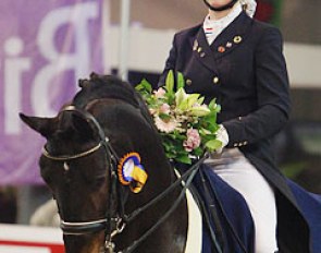 Marjan Hooge and Richfield win two junior riders' classes at the 2013 CDI Drachten :: Photo © Astrid Appels