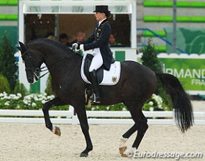 Kristina Sprehe and Desperados at the 2014 World Equestrian Games :: Photo © Astrid Appels