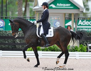 Adrienne Lyle and Wizard at the 2014 CDI 5* in Wellington :: Photo © Sue Stickle
