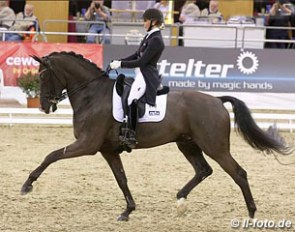 German Under 25 rider Sarah Runge made her national show debut on Nadine Capellmann's former number one Grand Prix horse Dark Dynamic