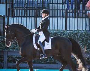 Ashley Holzer and Dressed in Black win the Grand Prix and Kur at the 2016 CDI Tryon :: Photo © Sharon Packer