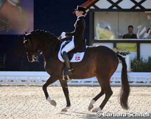 Danish Agnete Kirk Thinggaard makes her CDI debut on Atterupgaards Orthilia, which was Fiona Bigwood's 2016 Olympic team silver medal winning ride
