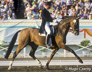 Dr. Reiner Klimke and Ahlerich at the 1984 Olympic Games :: Photo © Hugo Czerny