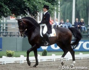 Mieke Lunskens and Abner at the 1994 CDI Schoten