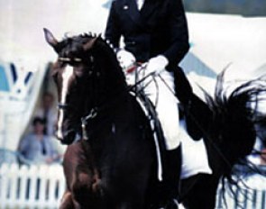 Bill Noble and the Danish Warmblood Icarus Allsorts at the CDI Hickstead in the late 1990s