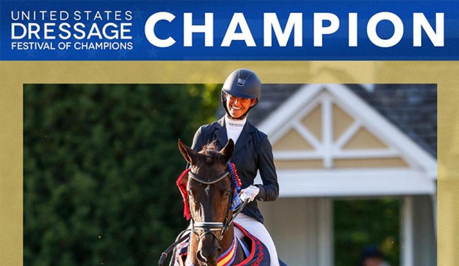Madeleine Bendfeldt and Zapatero win the 4-year old division at the 2023 U.S. Young Horse Championships :: Photos © US Equestrian