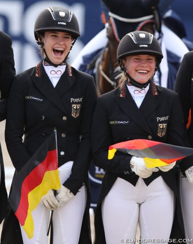 German team new comers Romy Allard and Marlene Sieverding are thrilled with silver