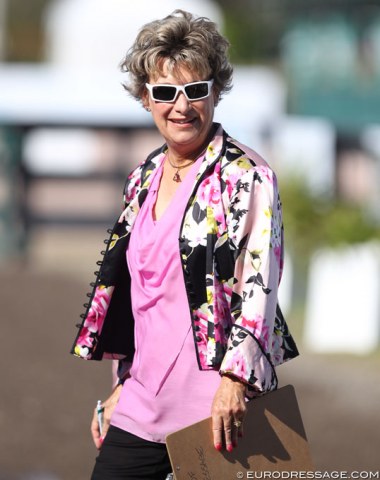 American 5* judge Janet Foy working the horse inspection