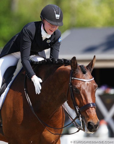 Swedish Ellen Hidgard made her CDI debut on new ride Quinello T (by Quite Easy)
