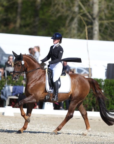 Charlotte Wensing on the Westfalian Flash (by Fidermark x Rarität) who was previously competed by Angela Krooswijk